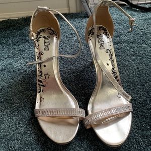 Silver high heels